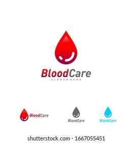 Blood Donation logo template vector, Droplet Blood logo design concept
