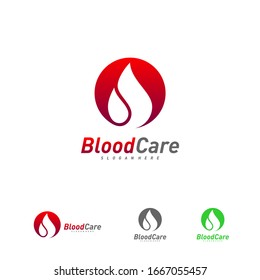 Blood Donation logo template vector, Droplet Blood logo design concept
