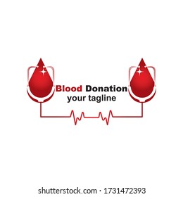 Diseño del icono del vector del logotipo de donación de sangre,
