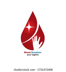Blood Donation Logo vector icon illustration design,
