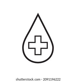 donación de sangre necesita un icono de línea sobre fondo blanco