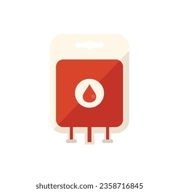 Icono de caja de donación de sangre vector plano. Donación de caridad. Ayudar a los voluntarios aislados