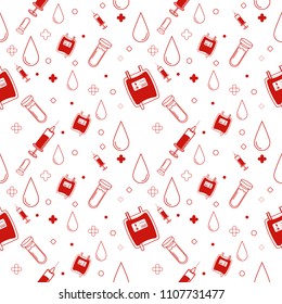 Blood Donation Pattern With White Background