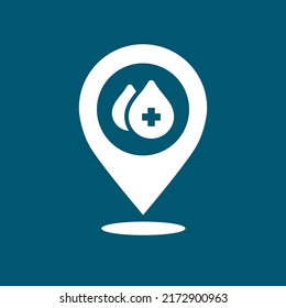 blood donation pin icon. Element of blood donation for mobile concept and web apps icon. Glyph, flat icon for website design and development, app development