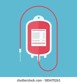 Blood Donation Plastic Bag Tube Flat Stock Vector (Royalty Free ...