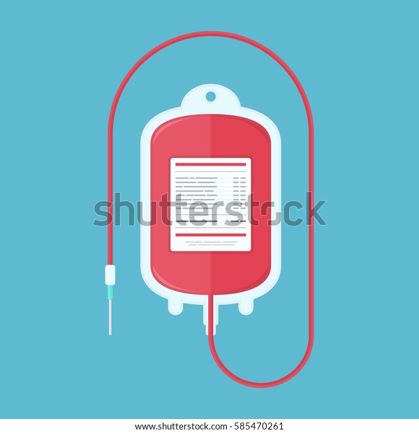 Blood\
donation plastic bag with tube in flat style. Donate blood concept.\
Medical background. Vector illustration. EPS\
10.