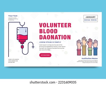 Blood donation, poster design, vector illustration