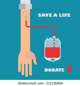 Donación de sangre, salvar un concepto de vector de vida