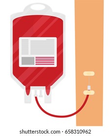 Blood donation set. Flat style vector illustration