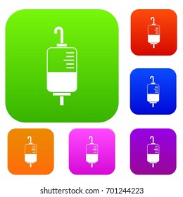 Blood donation set icon in different colors isolated vector illustration. Premium collection