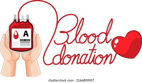 Blood Donation Symbol Hand Blood Bag Stock Vector (Royalty Free ...