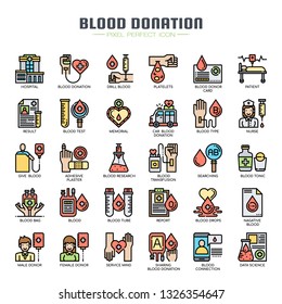 Blood Donation , Thin Line and Pixel Perfect Icons