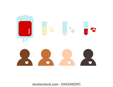 Concepto de transfusión de donación de sangre que muestra plasma, plaquetas y glóbulos rojos que benefician la salud de las personas y salvan vidas
