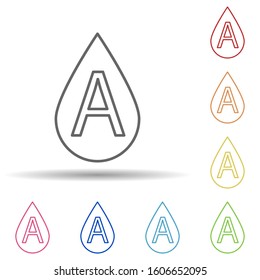 Blood donation, blood type in multi color style icon. Simple thin line, outline vector of blood donation icons for ui and ux, website or mobile application