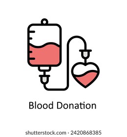 Blood Donation  vector Filled outline icon style illustration. EPS 10 File