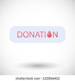 Blood donation vector flat icon, flat design of donation sign with round shadow isolated on the white background, vector illustration