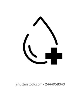 sangre, donación de sangre icono del Vector	