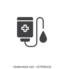 Blood donation vector icon. filled flat sign for mobile concept and web design. blood transfusion simple solid icon. Symbol, logo illustration. Pixel perfect vector graphics