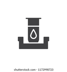 Blood donation vector icon. filled flat sign for mobile concept and web design. Blood test tube simple solid icon. Symbol, logo illustration. Pixel perfect vector graphics