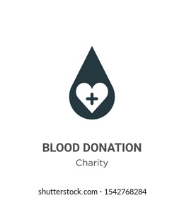 Blood donation vector icon on white background. Flat vector blood donation icon symbol sign from modern charity collection for mobile concept and web apps design.
