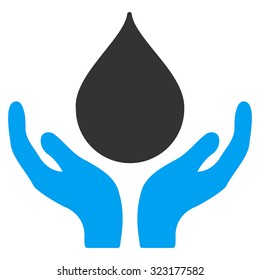 Blood Donation vector icon. Style is bicolor flat symbol, blue and gray colors, rounded angles, white background.
