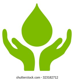 Blood Donation vector icon. Style is flat symbol, eco green color, rounded angles, white background.