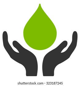Blood Donation vector icon. Style is bicolor flat symbol, eco green and gray colors, rounded angles, white background.