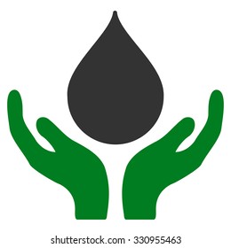 Blood Donation vector icon. Style is bicolor flat symbol, green and gray colors, rounded angles, white background.