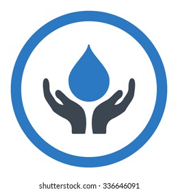 Blood Donation vector icon. Style is bicolor flat rounded symbol, smooth blue colors, rounded angles, white background.