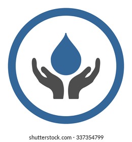 Blood Donation vector icon. Style is bicolor flat rounded symbol, cobalt and gray colors, rounded angles, white background.