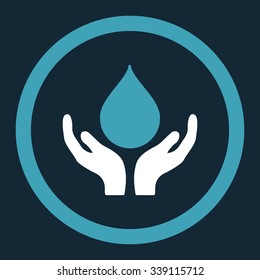 Blood Donation vector icon. Style is bicolor flat rounded symbol, blue and white colors, rounded angles, dark blue background.