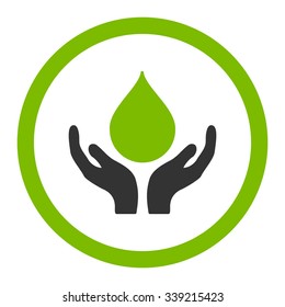 Blood Donation vector icon. Style is bicolor flat rounded symbol, eco green and gray colors, rounded angles, white background.