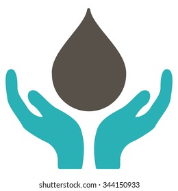 Blood Donation vector icon. Style is bicolor flat symbol, grey and cyan colors, rounded angles, white background.