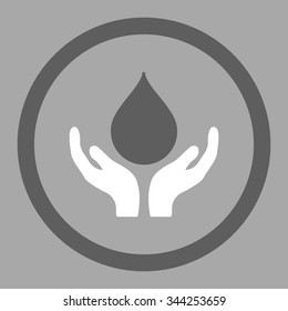 Blood Donation vector icon. Style is bicolor flat rounded symbol, dark gray and white colors, rounded angles, silver background.