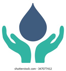 Blood Donation vector icon. Style is bicolor flat symbol, cobalt and cyan colors, rounded angles, white background.