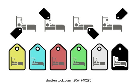 Blood donation vector icon in tag set illustration for ui and ux, website or mobile application 
