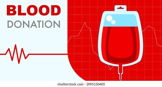 Blood donation. Vector illustration. 3D blood bag.