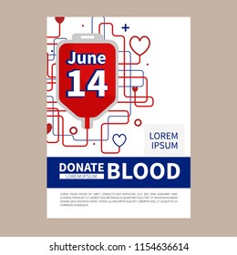 Blood donation vector illustration. Blood Donor Day. Save a life. Infusion therapy.