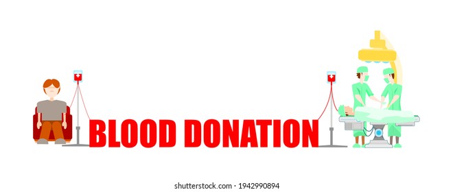 Blood donation. Vector illustration flat design.
Ideas from the giver to the receiver.