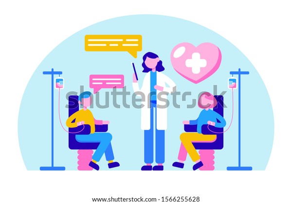 Blood Donation Vector Illustration Flat Style Stock Vector
