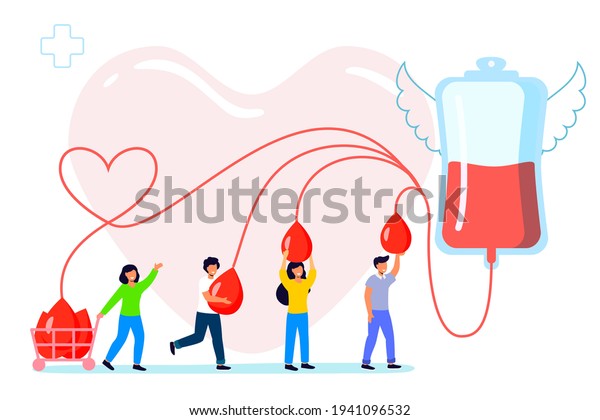 Blood Donation Vector Illustration Transfusion Charity Stock Vector ...