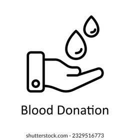 Blood Donation Vector  outline Icon Design illustration. Medical and Health Symbol on White background EPS 10 File