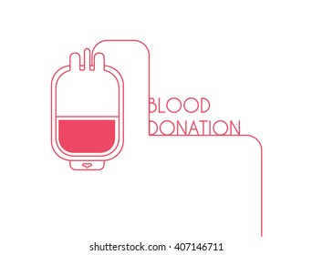 Blood donation vector poster. Modern flat style.