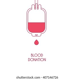 Blood donation vector poster. Modern flat style.