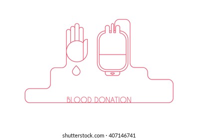 Blood donation vector poster. Modern flat style.
