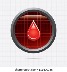 Blood donation vector.Medical button