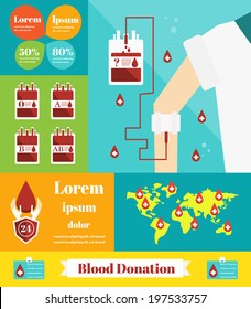 Blood Donation,Vector Infographic Elements