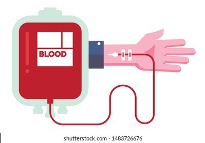 Blood Donor Charity Concept Vector Illustration, Suitable For Wallpaper, Banner, Background, Card, Book Illustration & Web Landing Page