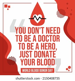 Blood Donor Day Quotes Design Stock Vector (Royalty Free) 2150408735 ...