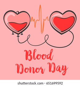 Blood donor day red background hand draw
